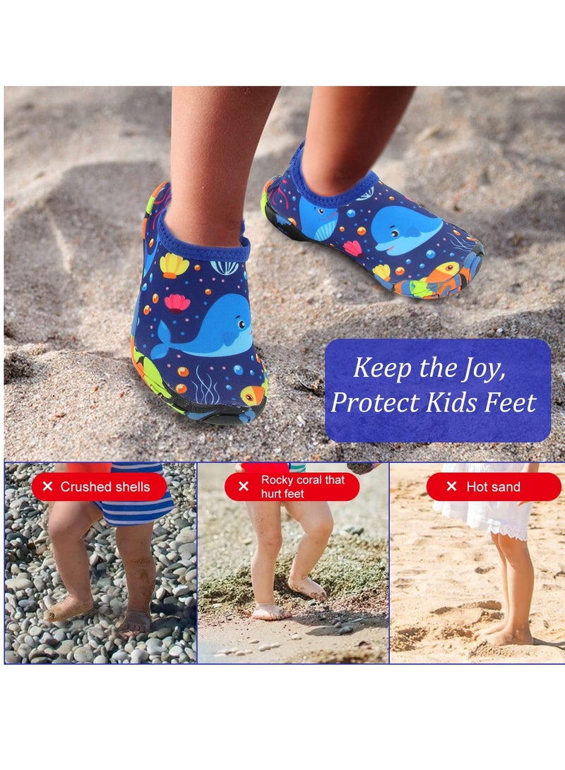 إكسفور أحذية مائية للأطفال، أحذية سباحة سريعة الجفاف غير قابلة للانزلاق للفتيات والفتيان، أحذية سباحة للشاطئ للأطفال الصغار، جوارب مطاطية حافي القدمين، الرياضات الخارجية، أساسيات العطلات (29-30) - Image 5