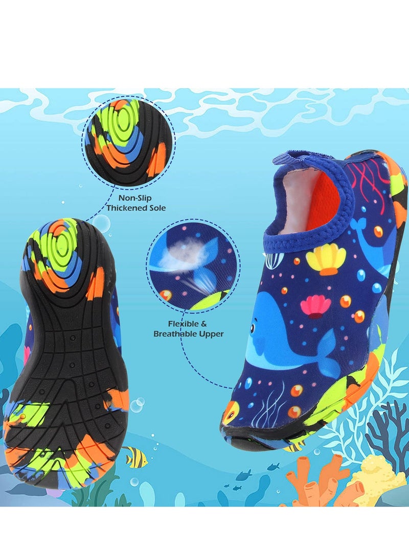 إكسفور أحذية مائية للأطفال، أحذية سباحة سريعة الجفاف غير قابلة للانزلاق للفتيات والفتيان، أحذية سباحة للشاطئ للأطفال الصغار، جوارب مطاطية حافي القدمين، الرياضات الخارجية، أساسيات العطلات (29-30) - Image 2
