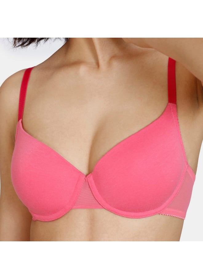 zivame Zivame Solid Padded Wired Bra with Hook and Eye Closure  - Image 4