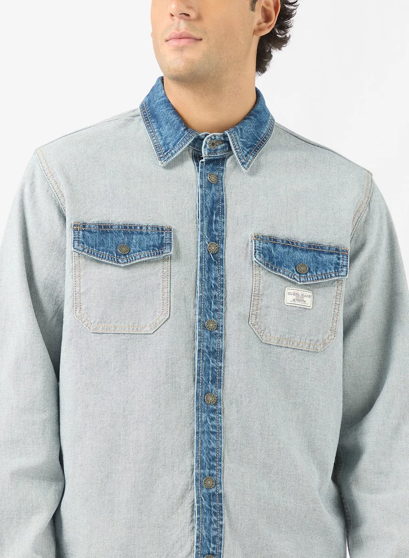 GUESS  Casual Regular Fit Over Shirt for Men | Best Price UAE