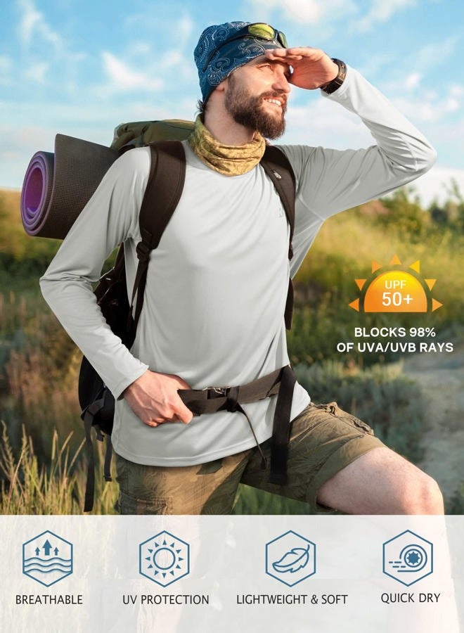 Roadbox Mens UPF 50+ UV Sun Protection Shirts Outdoor Long Sleeve Fishing Shirt for Hiking Swimming Rash Guard, M - Image 3