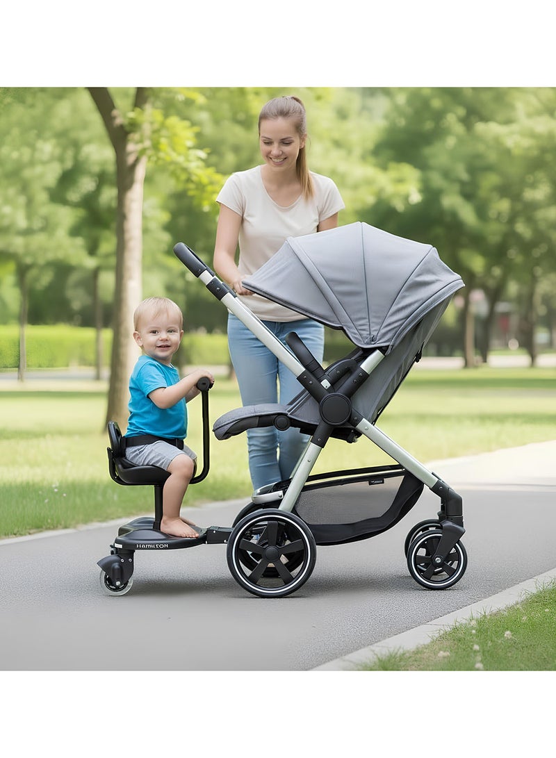 Hamilton Universal Wheeled Board Buggy Board with Removable Seat Easy to Assemble Stroller Attachment for Toddlers Up to 20kg Capacity - Image 5