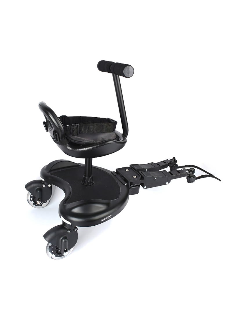 Hamilton Universal Wheeled Board Buggy Board with Removable Seat Easy to Assemble Stroller Attachment for Toddlers Up to 20kg Capacity - Image 1