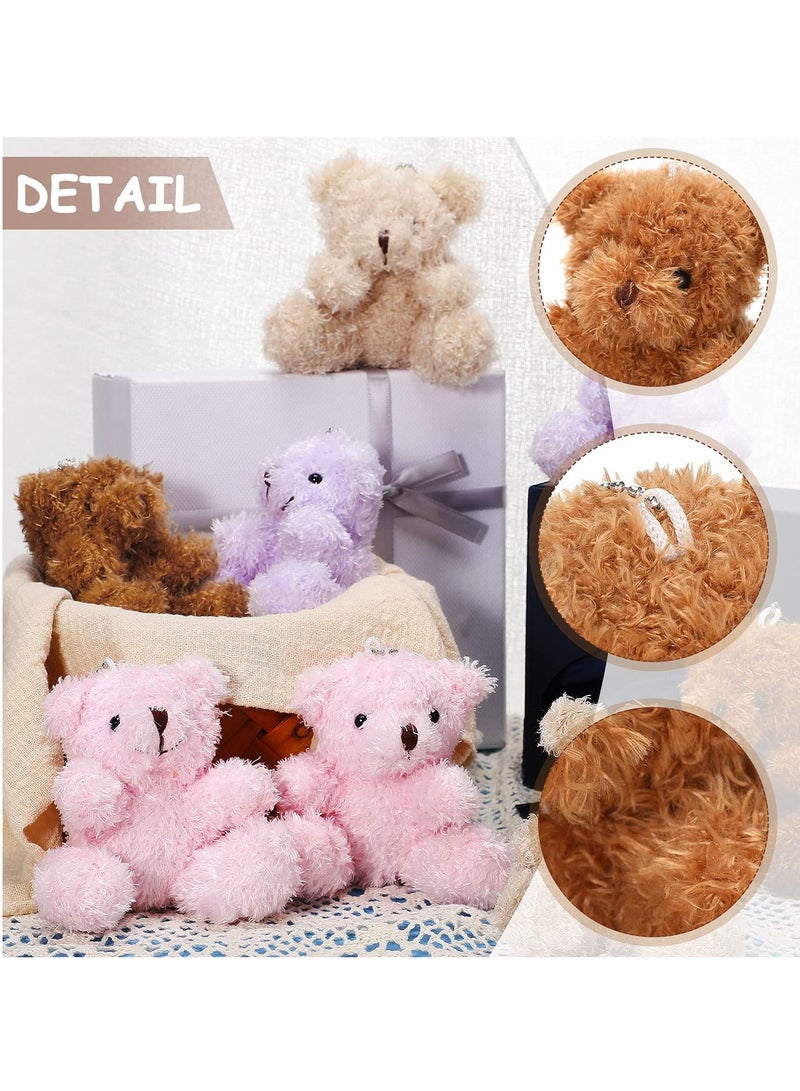SYOSI Plush Teddy Bear Pendant, Mini Plush Animal Soft Bear Doll Toys for Keychain Bag DIY Decorations, Birthday Wedding Graduation Gifts, Gift Box Filled Party Decorations 8pcs  - Image 2