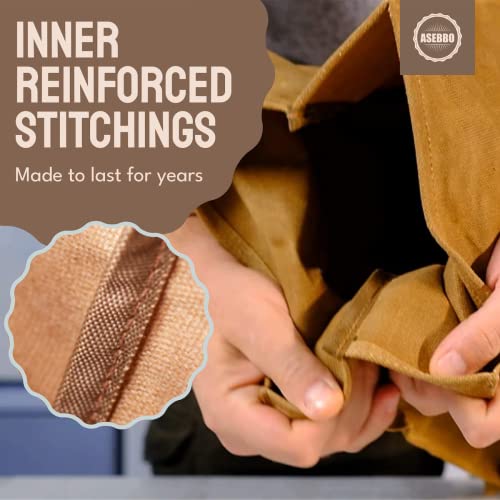 ASEBBO Waxed Canvas Lunch Bag – Reusable Insulated Paper Bag-Style Lunchbox for Adults – Leakproof & Durable Sack Lunch Box for Work, Picnic & Travel – Stylish Brown Bag Cooler with Shoulder Strap - Image 2