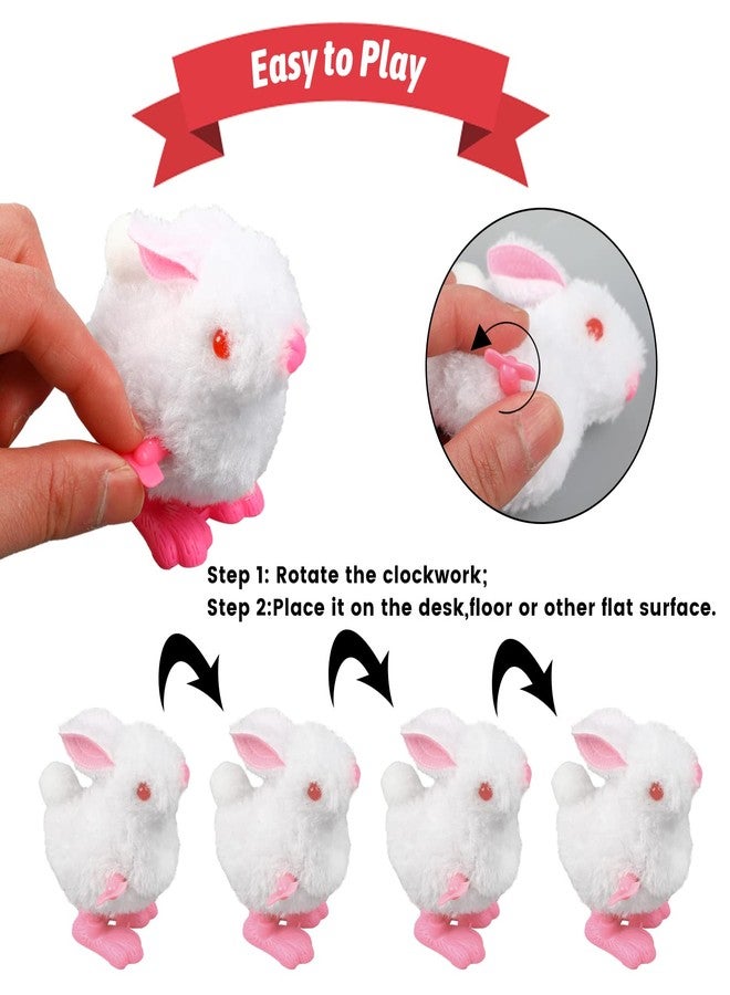 FOIMAS Easter Wind Up Toys,6 Pack Plush Bunny Chick Jumping Toy for Kids Easter Basket Stuffers Party Favor Supply - Image 3