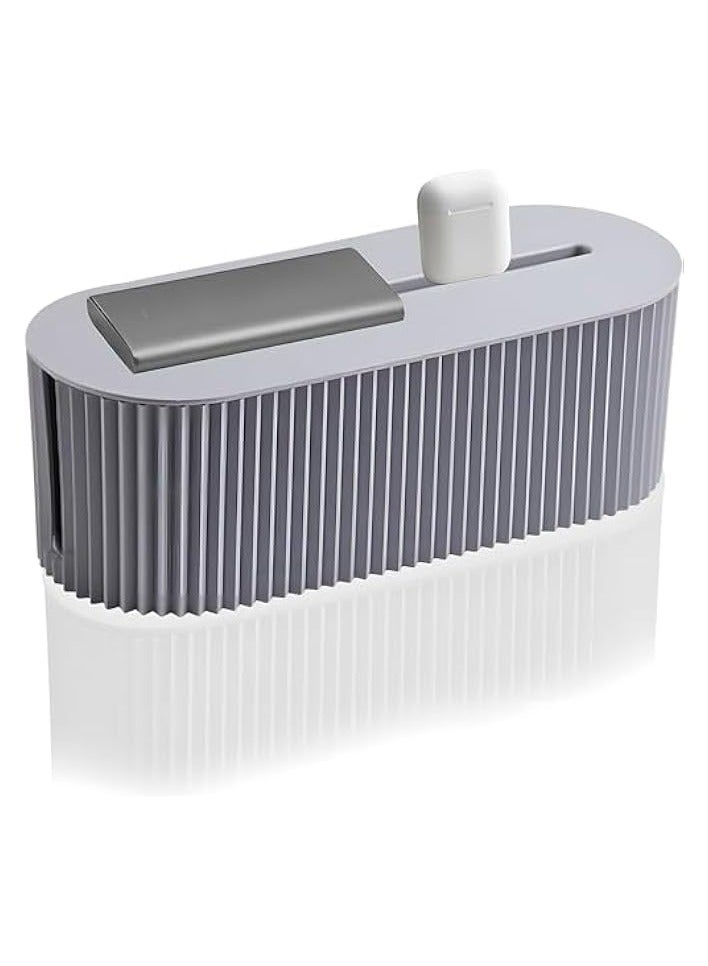 erorex Cable Organizer Box, Easy to Use Cable Box Socket Cord Manager, Dustproof Cable Hider Box with Lid, Fashionable Power Strip Box, Suitable for Home Office, Charger, Electronics (Grey)  - Image 1