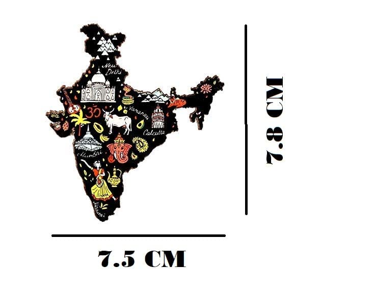 Skywalk India Souvenir Wooden Fridge Magnet (Black), 1 Set - Image 2