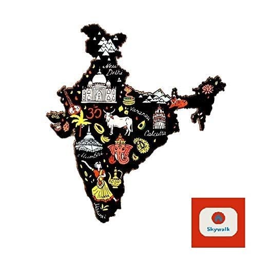 Skywalk India Souvenir Wooden Fridge Magnet (Black), 1 Set - Image 3