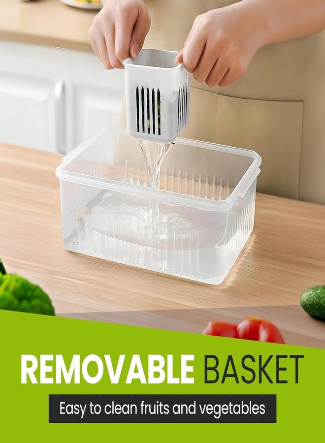 RANIC Plastic Fridge Storage Boxes Freezer Storage Containers, Container For Kitchen Storage Set, Storage In Kitchen, Vegetable Storage,Refrigerator Food Box (6 Grid) - Image 3