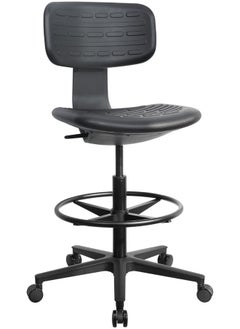 navo NAVO HIGH LAB CHAIR, Ergonomic Drafting Chair – Water Resistant – Adjustable Height Lab Stool – Ergonomic Desk Chair with Foot Ring for Home, Office, Lab, Studio  - Image 2