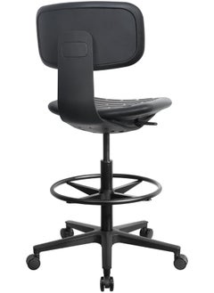 navo NAVO HIGH LAB CHAIR, Ergonomic Drafting Chair – Water Resistant – Adjustable Height Lab Stool – Ergonomic Desk Chair with Foot Ring for Home, Office, Lab, Studio  - Image 4