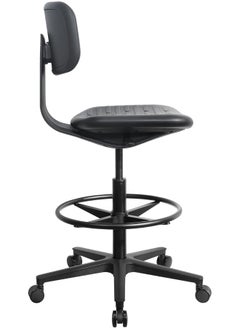 navo NAVO HIGH LAB CHAIR, Ergonomic Drafting Chair – Water Resistant – Adjustable Height Lab Stool – Ergonomic Desk Chair with Foot Ring for Home, Office, Lab, Studio  - Image 3