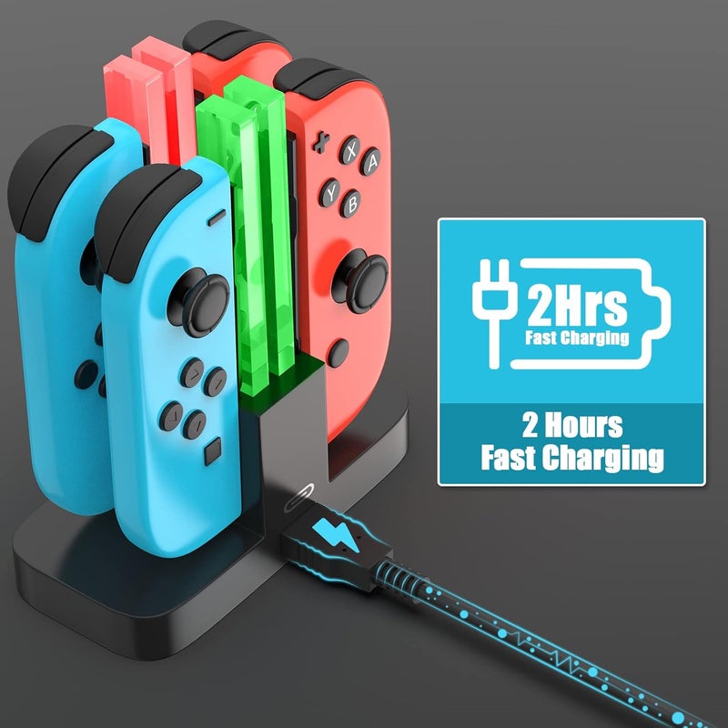 Diyife Switch Charger Dock Compatible with Nintendo Switch, Joy-Con Controller Charger Station, Type-C Interface, Charging 4 Gamepads Together - Image 2