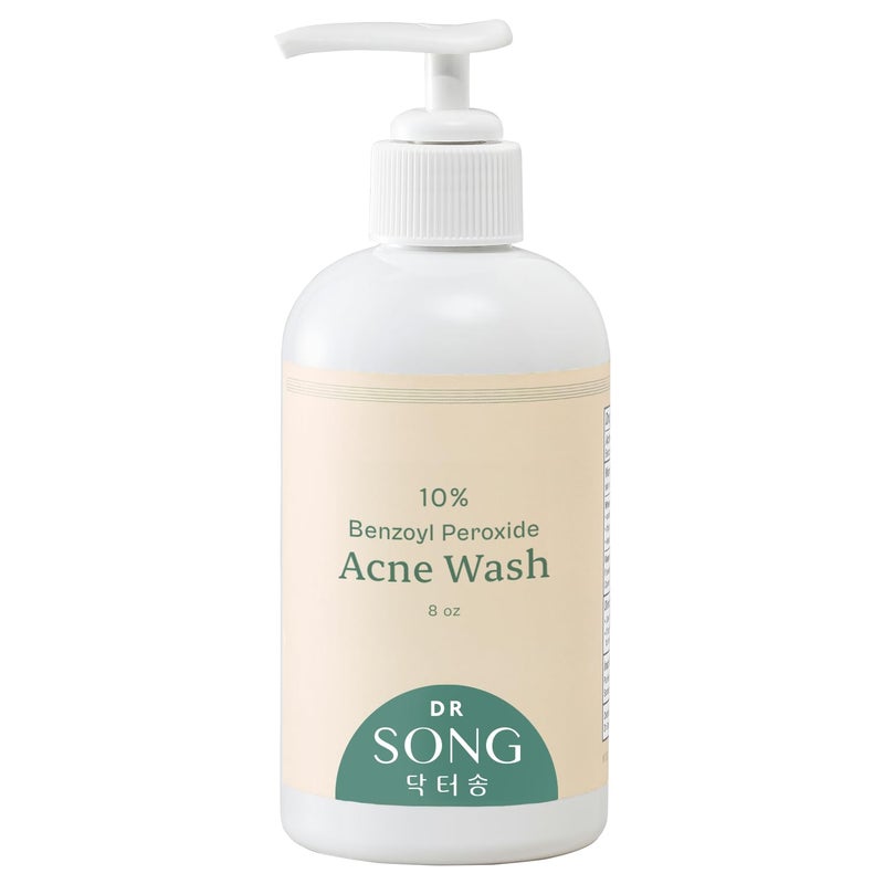 Dr Song غسول دكتور سونغ بيروكسيد البنزيل 10% لعلاج حب الشباب: غسول وجه وحب الشباب للجسم (8 أونصة سائلة (عبوة واحدة)) - Image 1