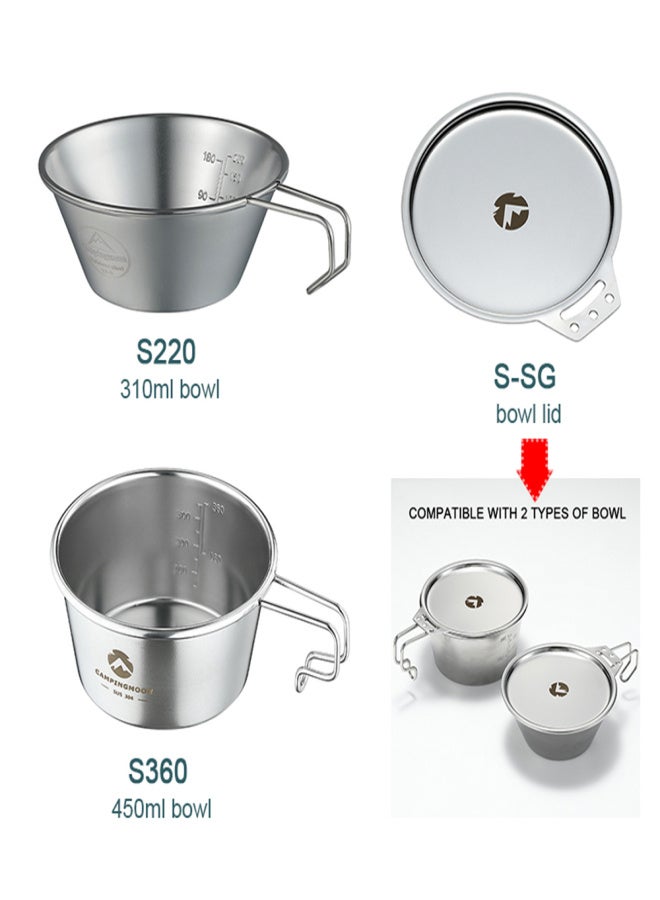 Campingmoon Stainless Steel Camping Sierra Cup Lightweight Compact Camping Pot Hiking Coffee Mug Bowl Cup - Image 3