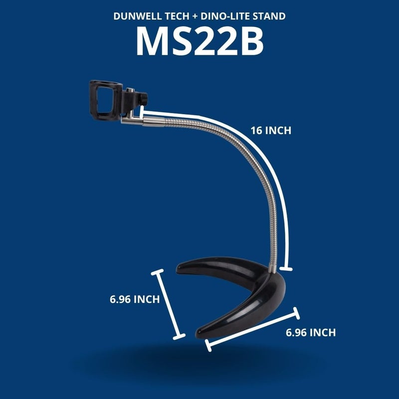 Dino-Lite Dunwell Tech, Inc MS22B Flex-arm Desktop Stand (Black), ~16 Inch Height - Designed for Dino-Lite AM2111, AM3111, AF3113, WF3113, and Casual Use - Image 2