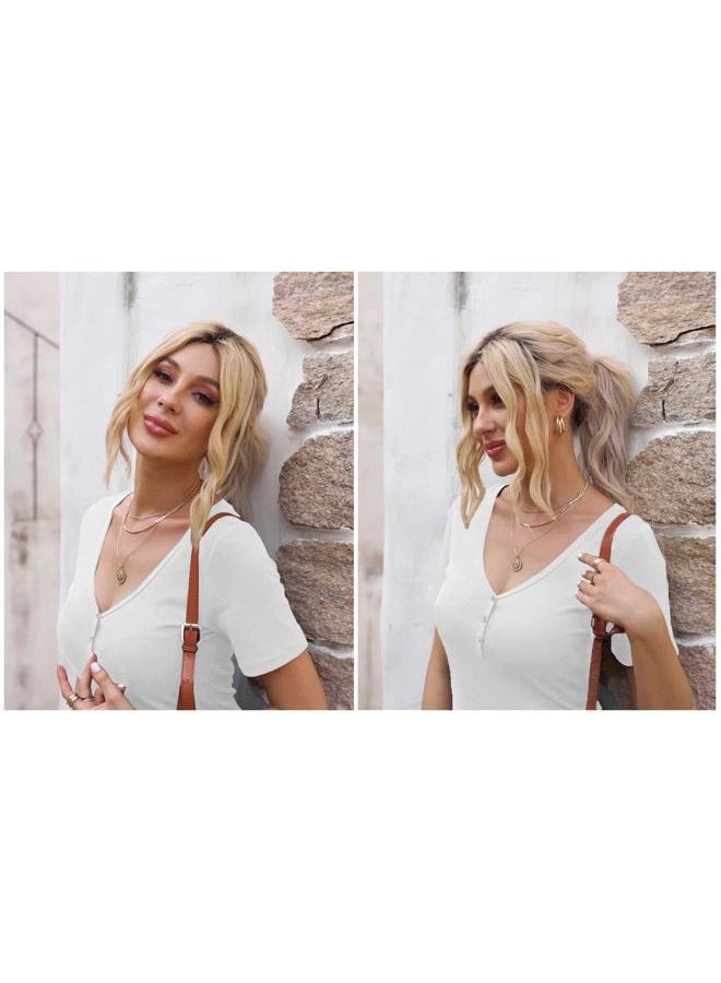 lime flare Women Summer Ribbed Knit T Shirt Tee Tops Casual Dressy Rib Tshirt Tunic, Shirts for Women, F# White Short Sleeve, M - Image 4