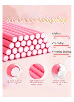KHAJUL 31PCS Soft Flexible Foam Hair Curlers with Mouse Tail Comb, Styling Tools for Daily Use, Travel, Sleeping. (Pink)  - Image 3