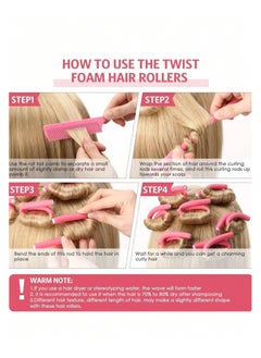 KHAJUL 31PCS Soft Flexible Foam Hair Curlers with Mouse Tail Comb, Styling Tools for Daily Use, Travel, Sleeping. (Pink)  - Image 4
