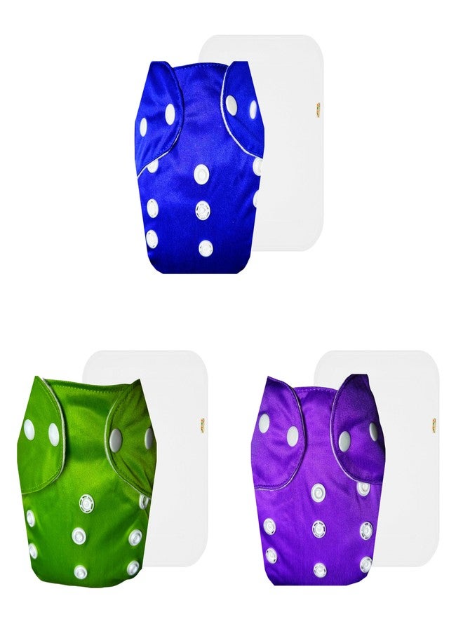 Dumbledo Lite Cloth Diaper with Cotton Insert (Pack of 3) | Dry Feel and Comfortable | 6-Layer Absorbent Pad | Easy to Clean | Designed by Moms | 3 Months - 2 Years | Unisex Baby - Image 1