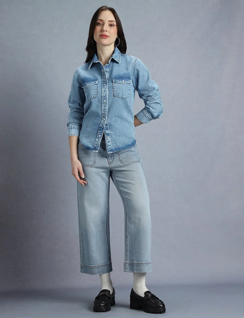 inkd قميص جينز نسائي – ملابس مريحة يومية