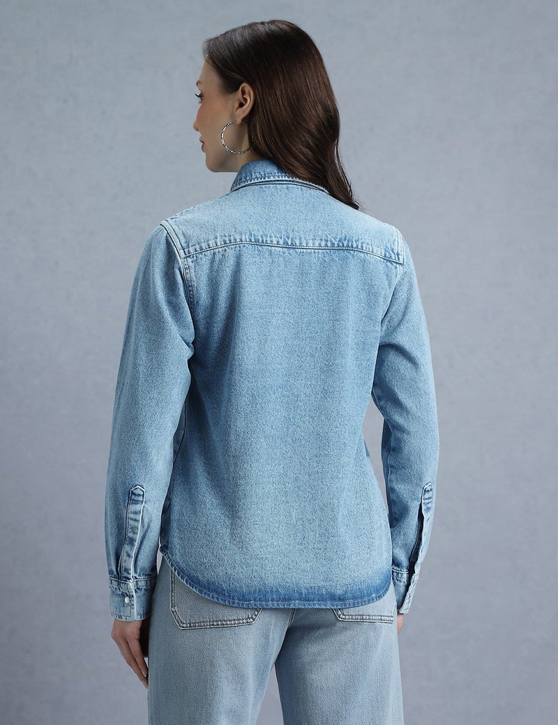 inkd Women's 100% Cotton Jacket - Dual Flap Pocket | Jackets for Women | Full Sleeve with Buttoned Cuffs - Image 3