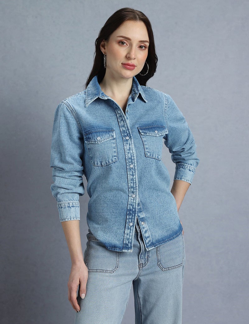 inkd Women's 100% Cotton Jacket - Dual Flap Pocket | Jackets for Women | Full Sleeve with Buttoned Cuffs - Image 1