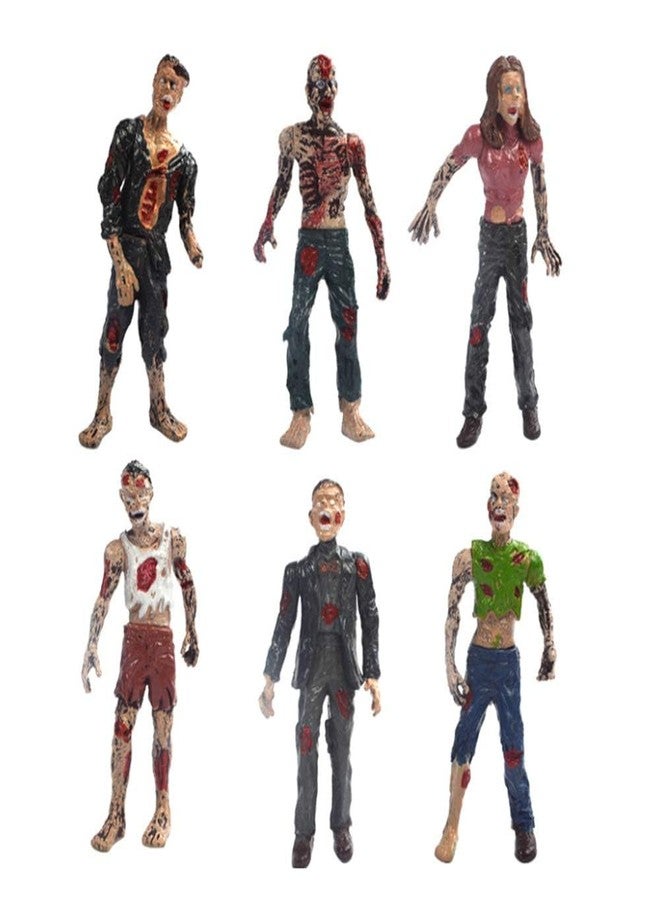 HYSTYLE 6 Pcs Zombie Action Figures Zombie Dolls Terror Corpse Models Figures Walking Dead Ornament for Halloween Decoration Cake Topper Birthday Gift - Image 1