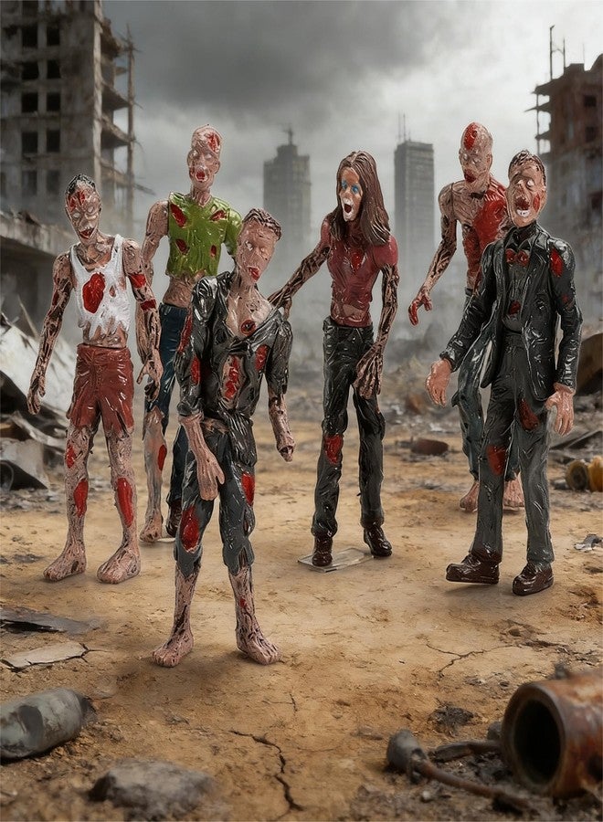 HYSTYLE 6 Pcs Zombie Action Figures Zombie Dolls Terror Corpse Models Figures Walking Dead Ornament for Halloween Decoration Cake Topper Birthday Gift - Image 4