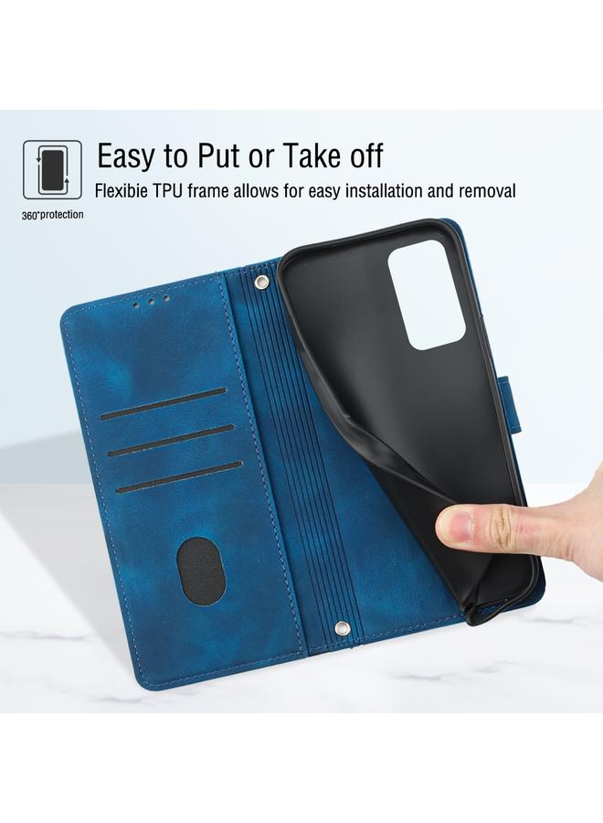 S-TOP Case For OPPO Reno5 4G / Reno5 5G Skin-feel Embossed Leather Phone Case - Image 3