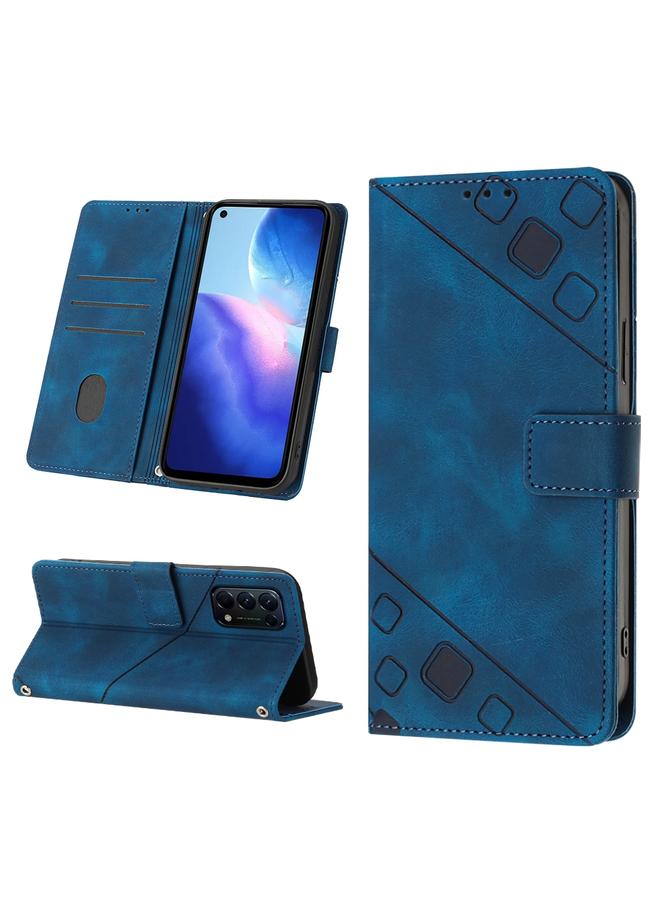 S-TOP Case For OPPO Reno5 4G / Reno5 5G Skin-feel Embossed Leather Phone Case - Image 1