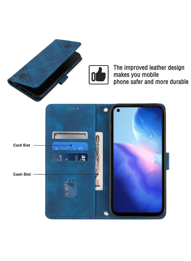 S-TOP Case For OPPO Reno5 4G / Reno5 5G Skin-feel Embossed Leather Phone Case - Image 5