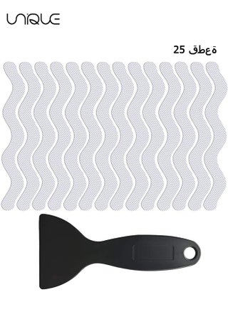 25 PCS  Anti Slip Shower Stickers - S-Shape Clear Non-Slip Safety Bathtub Strips, Adhesive Decals Scraper for Bathroom Tubs Stairs Pools Kitchen Shower - With Scraper - pzsku/ZB0DF1C0F7FE082F2A245Z/45/_/1695370207/923058c3-3864-4417-a748-0e32388ef2a9