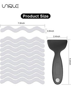 Unique 25 PCS  Anti Slip Shower Stickers - S-Shape Clear Non-Slip Safety Bathtub Strips, Adhesive Decals Scraper for Bathroom Tubs Stairs Pools Kitchen Shower - With Scraper  - Image 2