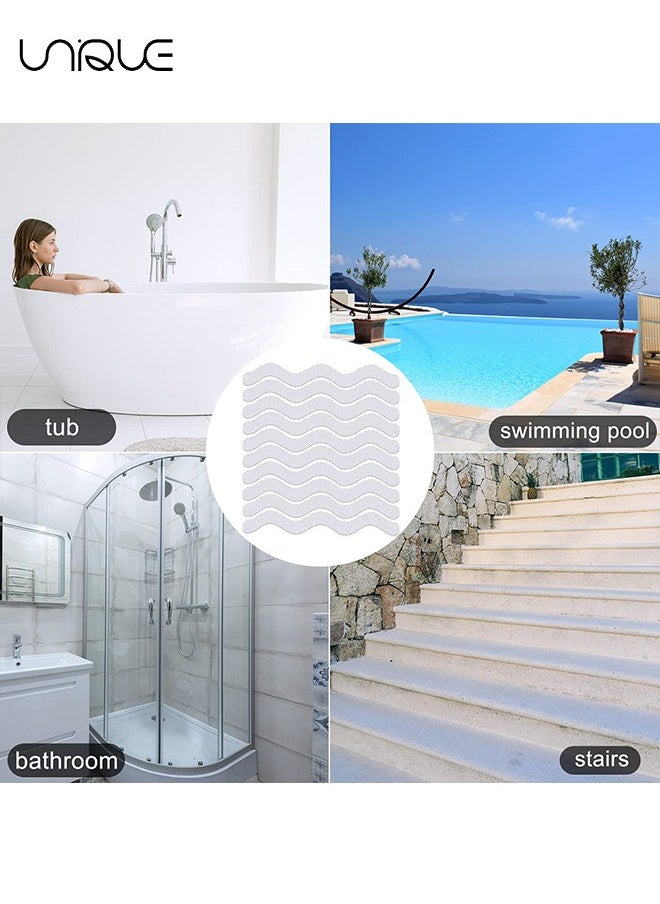 Unique 25 PCS  Anti Slip Shower Stickers - S-Shape Clear Non-Slip Safety Bathtub Strips, Adhesive Decals Scraper for Bathroom Tubs Stairs Pools Kitchen Shower - With Scraper  - Image 5