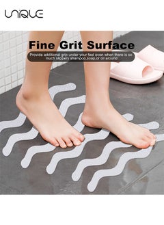 Unique 25 PCS  Anti Slip Shower Stickers - S-Shape Clear Non-Slip Safety Bathtub Strips, Adhesive Decals Scraper for Bathroom Tubs Stairs Pools Kitchen Shower - With Scraper  - Image 4