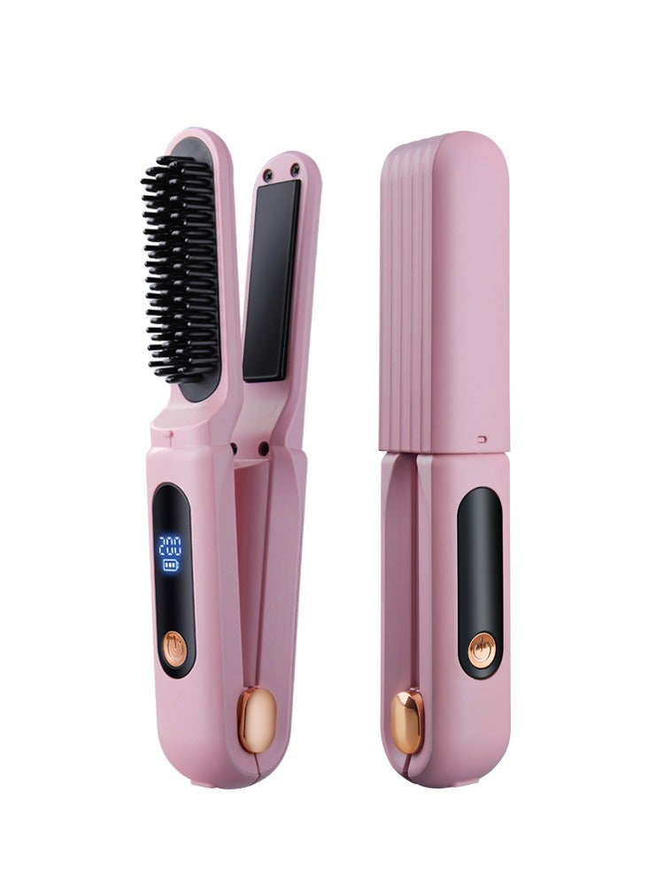 general Mini Ionic Straightening Comb – Travel-Friendly Straightener & Curler for Men/Women, Dual-Use Hair Styling Tool - Image 1