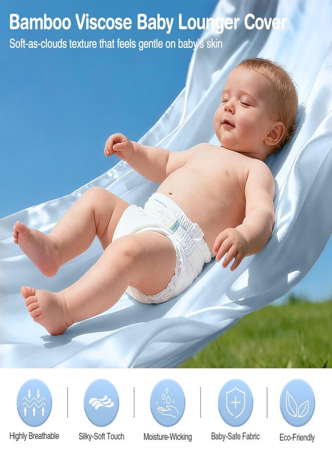 azopesy Baby Lounger Cover 2 Pack - Silky Soft Bamboo Viscose Infant Lounger Cover, Breathable & Moisture-Wicking Newborn Lounger Slipcover for Baby Boys Girls, Fits Azopesy& Most Loungers, Gray - Image 4