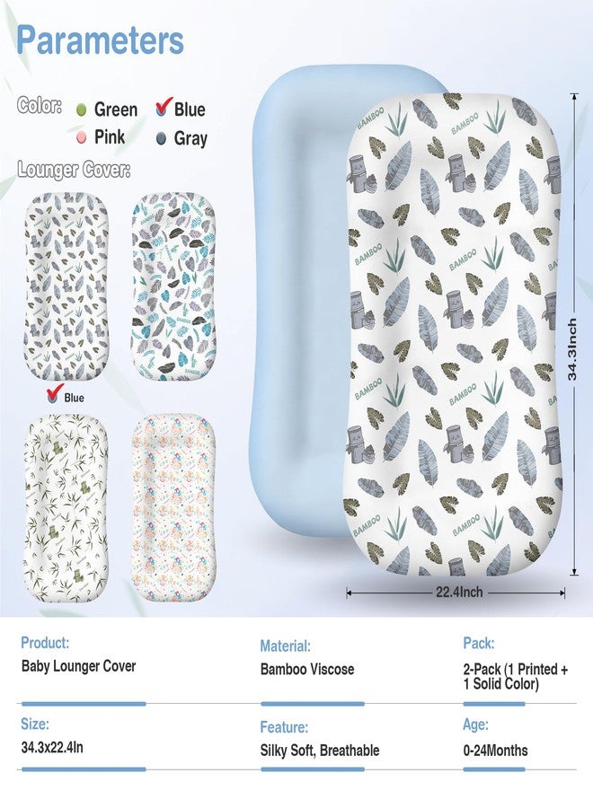 azopesy Baby Lounger Cover 2 Pack - Silky Soft Bamboo Viscose Infant Lounger Cover, Breathable & Moisture-Wicking Newborn Lounger Slipcover for Baby Boys Girls, Fits Azopesy& Most Loungers, Gray - Image 2