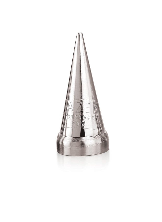 HAZEL Cake Nozzle | Cake Decorating Nozzle Set | Piping Bag Nozzle, (N2 Round Shape) Silver - Image 1