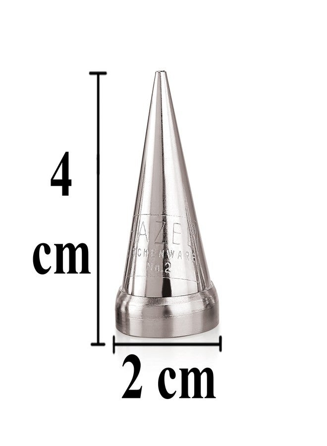 HAZEL Cake Nozzle | Cake Decorating Nozzle Set | Piping Bag Nozzle, (N2 Round Shape) Silver - Image 4