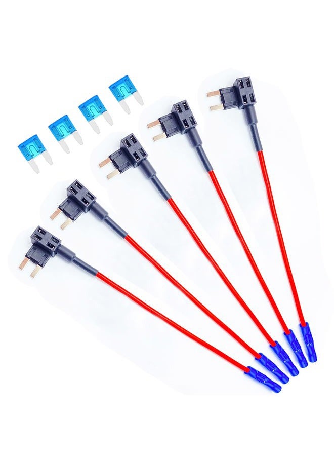 Yonput 5 PCS 12V Car Add-a-Circuit Fuse TAP Adapter Mini ATM APM Blade Fuse Holder for Automotive Car Motorcycle (Black) - Image 1