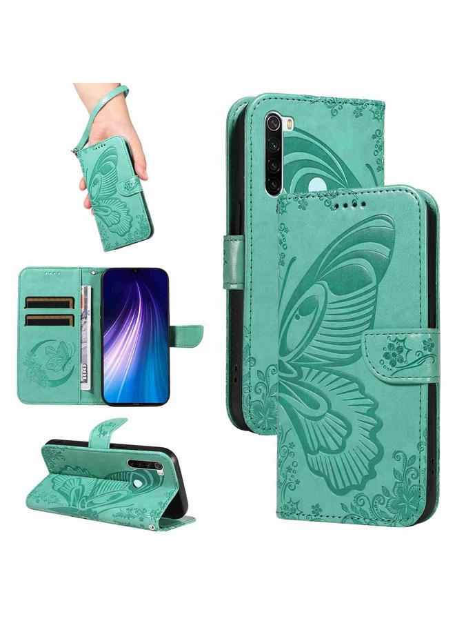 Case For Xiaomi Redmi Note 8 Swallowtail Butterfly Embossed Leather Phone Case