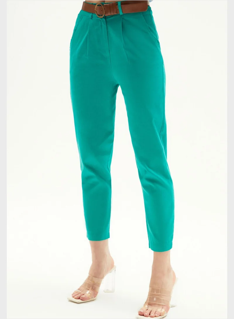 JUNE Belted High Waist Pants