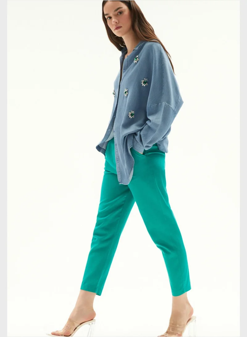 JUNE Belted High Waist Pants