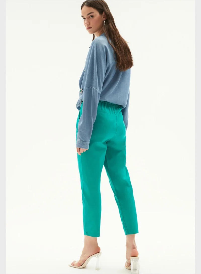 JUNE Belted High Waist Pants