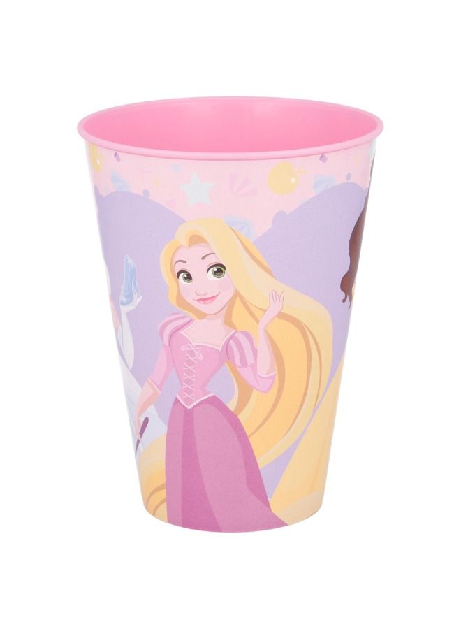 Disney كوب كبير سهل 430 مل من ديزني برينسيس ترو زجاج خالي من BPA مع غطاء قشة حاوية مشروبات ممتعة وسحرية للأطفال - Image 1