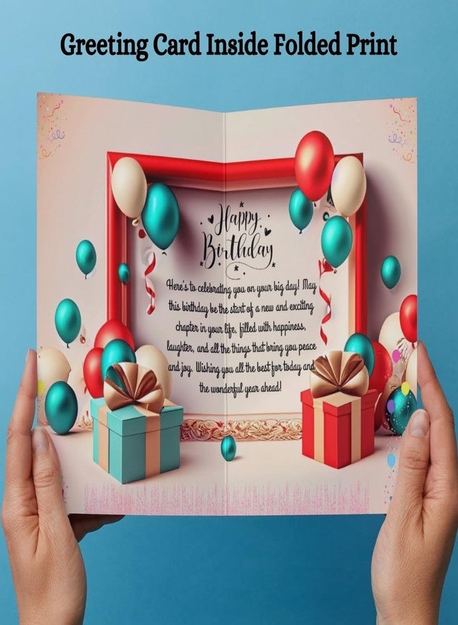 AanyaCentric Birthday Printed Greeting Card 5.8x8.3 inches with Envelope for Loved Ones Happy Birthday Card for Friend Family - Image 2