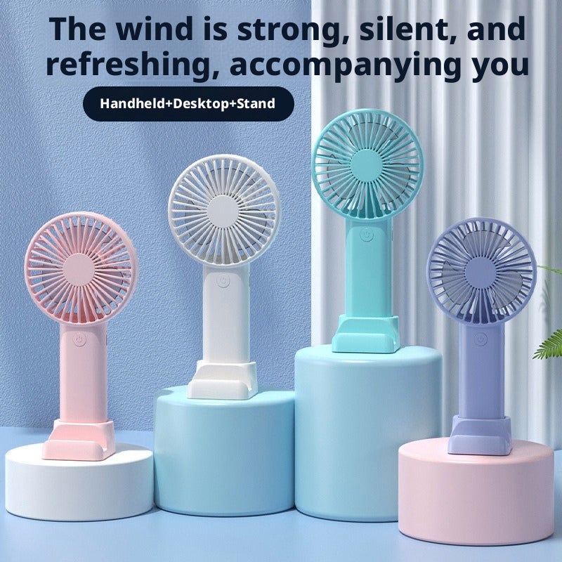 2024 New USB Rechargeable Mini Handheld Fan Portable Quiet Desk Fan - Image 1